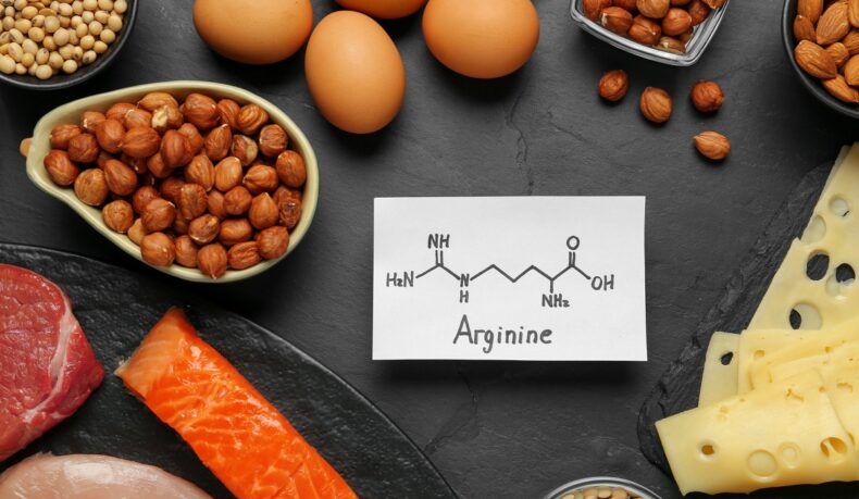 Arginina se găsește în carne, pește, ouă, lactate, nucifere și semințe