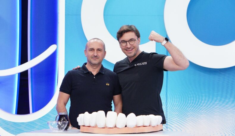 Traian Comănescu, medic stomatolog, și Mihail Pautov, medic chirurg, în platoul emisiunii MediCOOL
