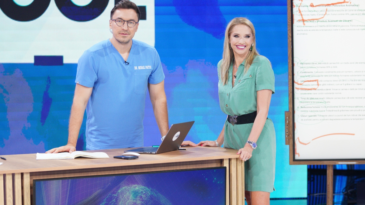 Ileana Badiu, antreprenor, și Mihail Pautov, medic specialist, în platoul emisiunii MediCOOL