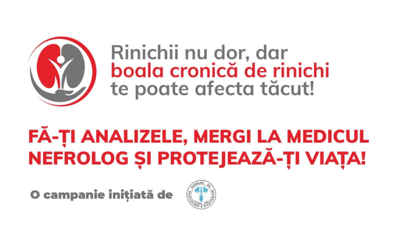 (P) Ziua Mondială a Rinichiului: Societatea Română de Nefrologie cere continuarea prioritizării diagnosticului și tratamentului pentru Boala Cronică de Rinichi