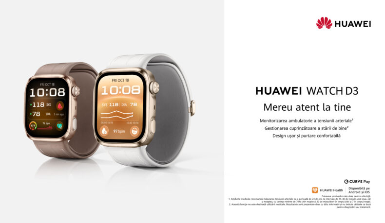 HUAWEI prezintă noul WATCH D3